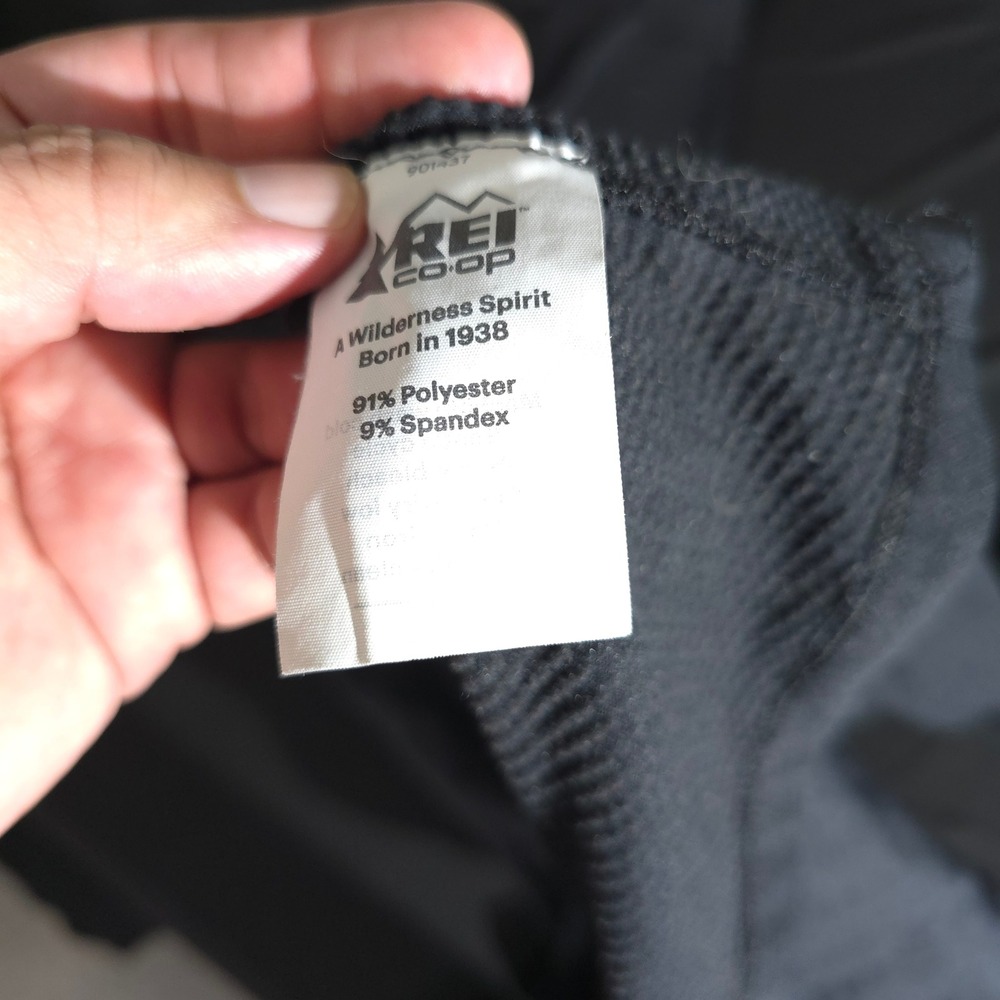REI Co-op Pullover Womens Medium Black Quarter Zip Thumbhole Active Hiking Top - Picture 8 of 10